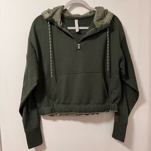 Athleta Ascend Warm Up Hoodie Sweatshirt Tuscan Olive Green Gorpcore Outdoor XS